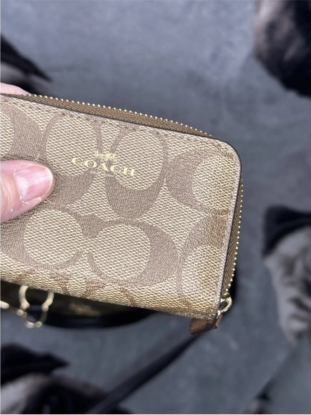 Coach Katy Signature Tan Satchel w/Small Wallet & Attachable Eyeglass Case